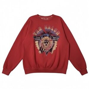 Van Halen Red Oversized Band Pullover Sweatshirt Sz S Rock Music Band